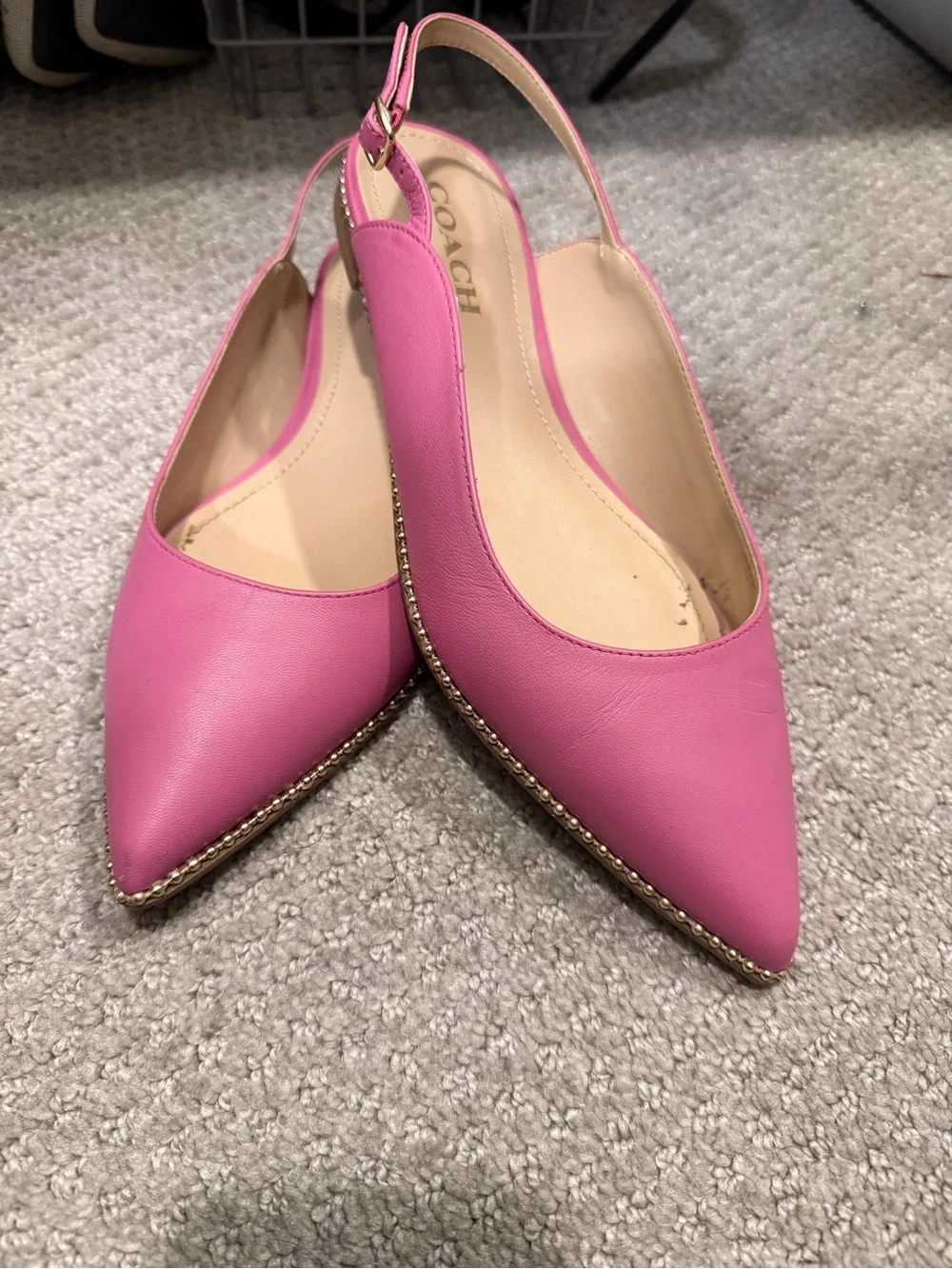 Coach Pink Leather Slingback Flats - Picture 10 of 11